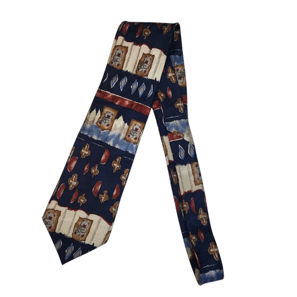 Children's Network Men's Silk Necktie Teddy Bears